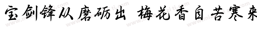 宝剑锋从磨砺出 梅花香自苦寒来字体转换